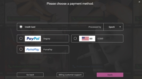 FetishGalaxy accepts major credit cards, PayPal or PumaPay as payment methods