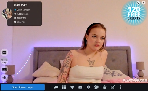 Flirt4Free is a premium cam site with skilled video chat tattooed models